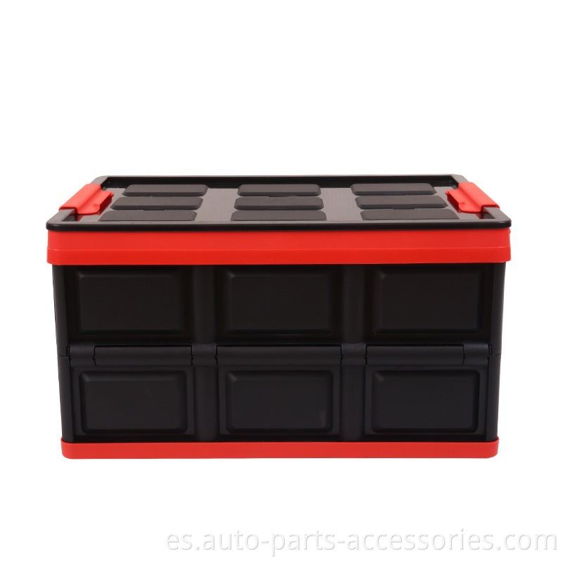 Construcción de servicio pesado Mango resistente Organizador de caja de almacenamiento plegable negro para automóviles